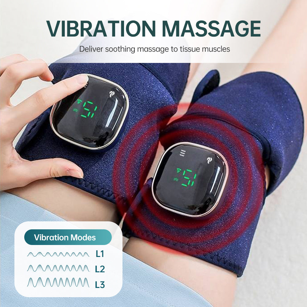 YM-K16 Smart Knee Massager With Heat Therapy - 3 Vibration Modes & Portable Design For Pain Relief   Single Item