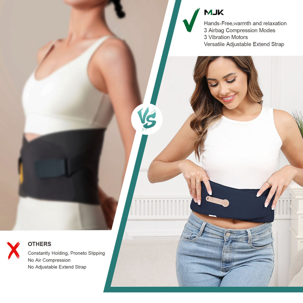 Smart Auto-Adjusting Heating Massager For Back Pain Relief, 4 Vibrations, 3 Modes, 3 Heat Levels, USB Rechargeable