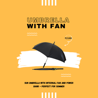 Sun Umbrella with Internal Fan and Power Bank - Perfect for Summer