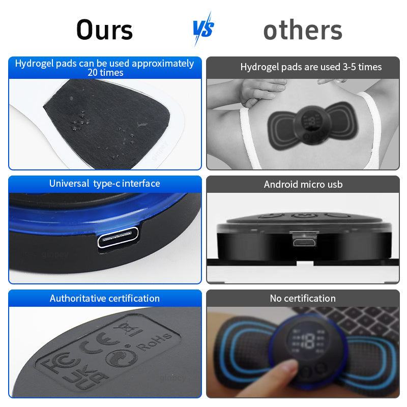 Mini Massage Patch Cervical Massager Shoulder And Neck Massager EMS Portable Pulse Smart Massage Patch 8 Modes 19 Gears