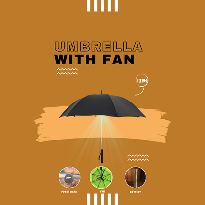 Sun Umbrella with Internal Fan and Power Bank - Perfect for Summer