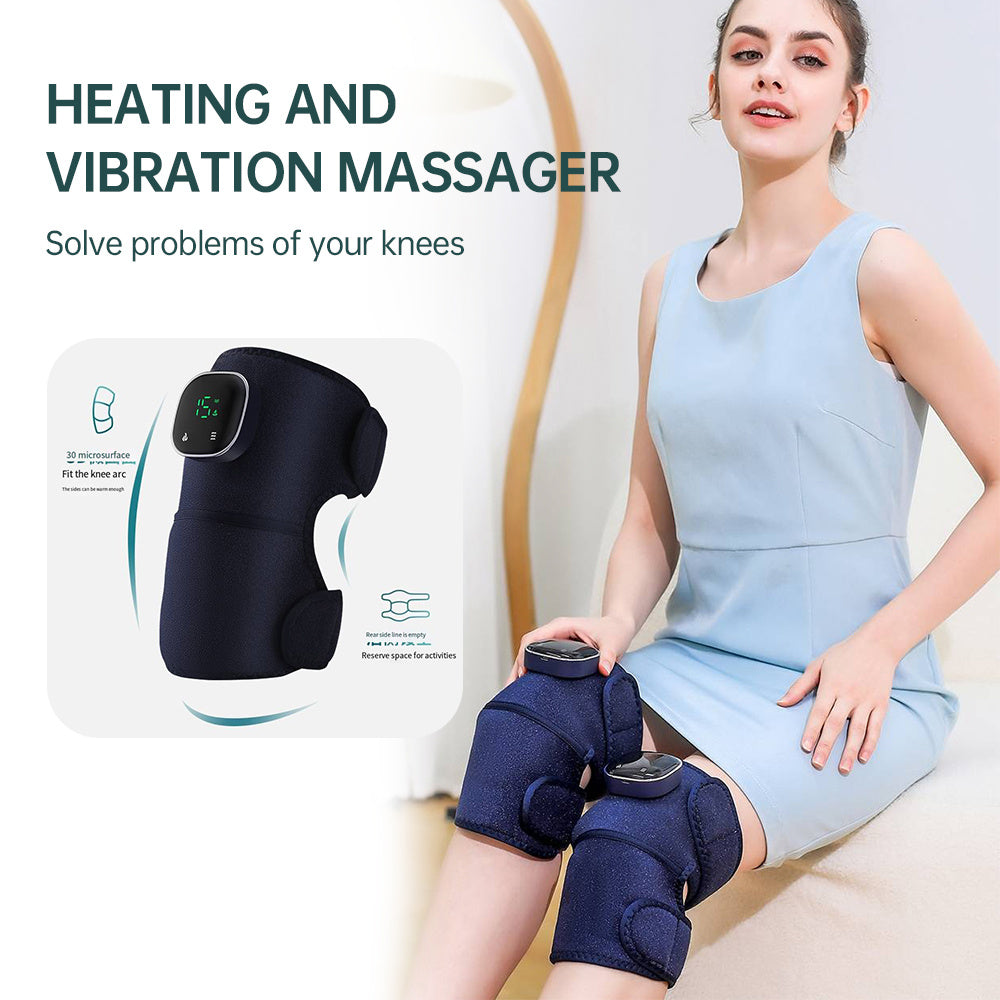 YM-K16 Smart Knee Massager With Heat Therapy - 3 Vibration Modes & Portable Design For Pain Relief   Single Item
