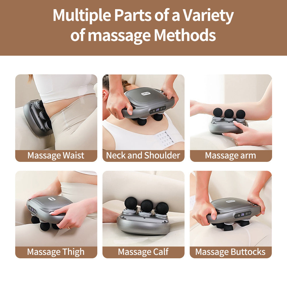 Handheld Deep Tissue Massagers  Percussion Massage Gun  6-Head Back Massager For Muscle Relaxation In Back Leg Neck Shoulder And Body Gifts For Families And Friends