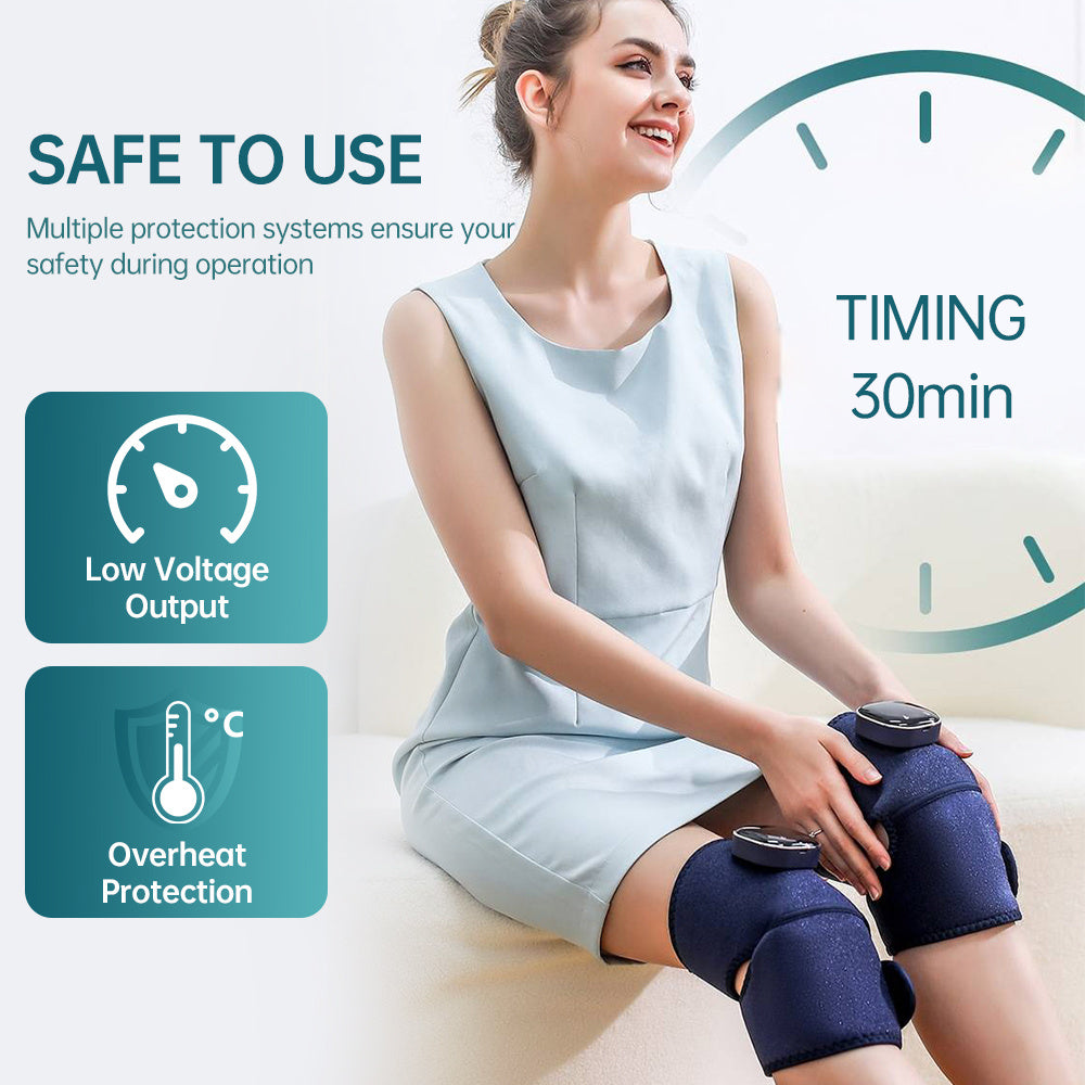 YM-K16 Smart Knee Massager With Heat Therapy - 3 Vibration Modes & Portable Design For Pain Relief   Single Item