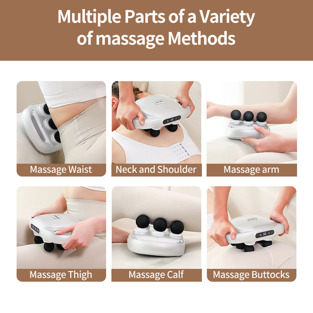 Handheld Deep Tissue Massagers  Percussion Massage Gun  6-Head Back Massager For Muscle Relaxation In Back Leg Neck Shoulder And Body Gifts For Families And Friends