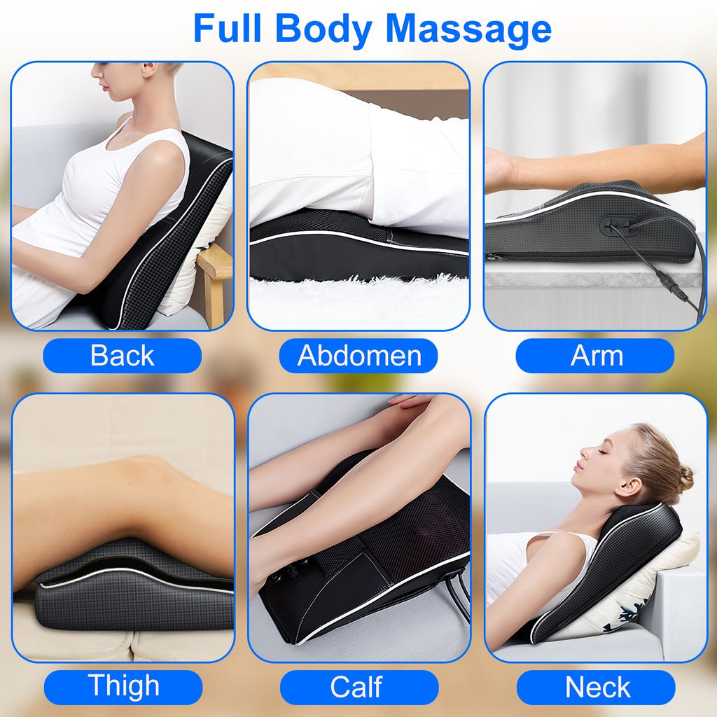 1Pc Back Massager With Heat 3D Kneading Massage Pillow Shiatsu Full Body Massager For Back Neck Waist Arm Abdomen Calf